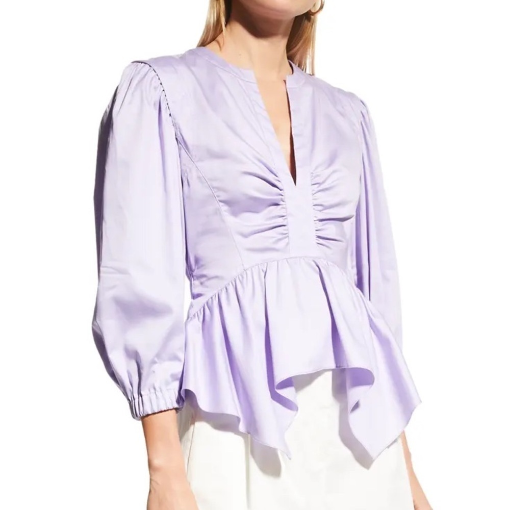 Derek Lam 10 Crosby Everly Handkerchief Peplum Top